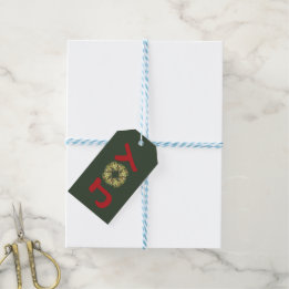 Joyous Christmas Wreath  Gift Tags