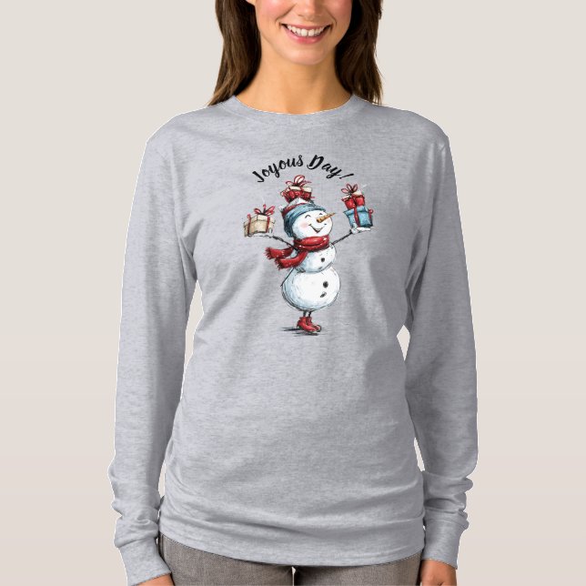 Joyous Day Christmas Morning T Shirt (Front)