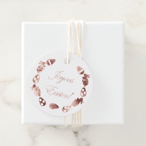 Joyous Easter Bunny Egg Elegant Rose Gold Easter Favor Tags