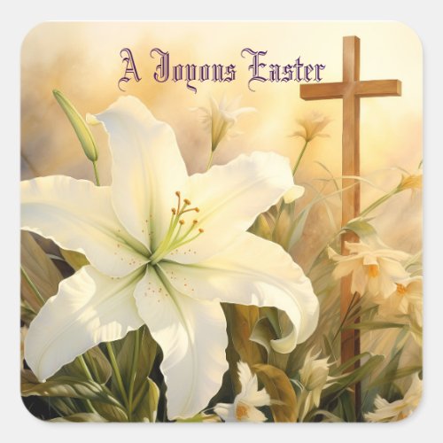 Joyous Easter Cross Sticker