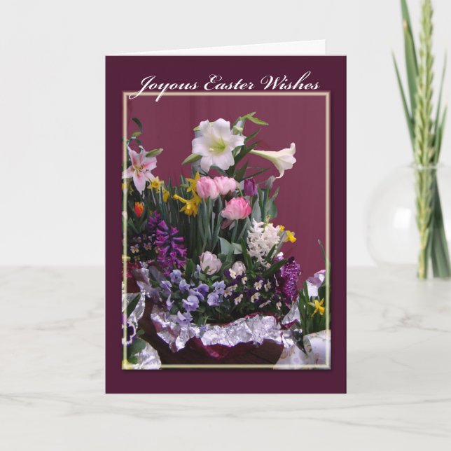 Joyous Easter Greeting Card - Floral Bouquet (Front)