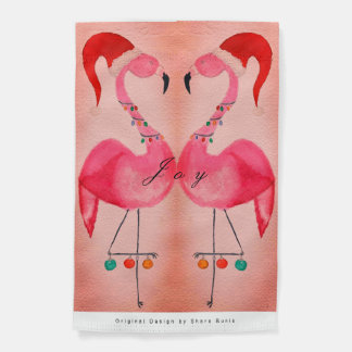 Joyous Flamingo Christmas Garden Flag: Pink Flag
