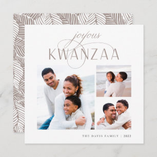 Joyous Flourish 3 Photo Collage Kwanzaa Holiday Card