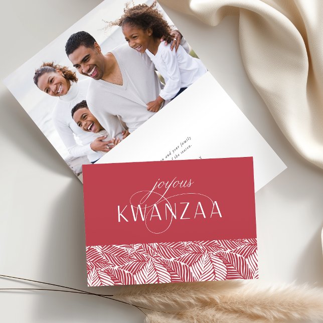 Joyous Flourish | Inside Photo Folded Kwanzaa Holiday Card (Creator Uploaded)