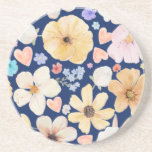 Joyous Flower Pattern Sandstone Coaster
