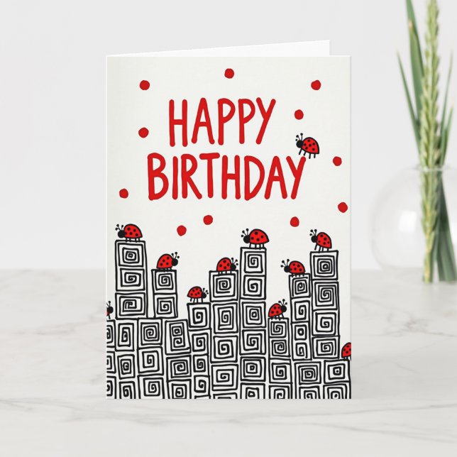 Joyous Geometric Birthday Card (Front)