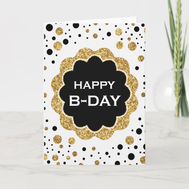 Joyous Gold Glitter Card (Front)
