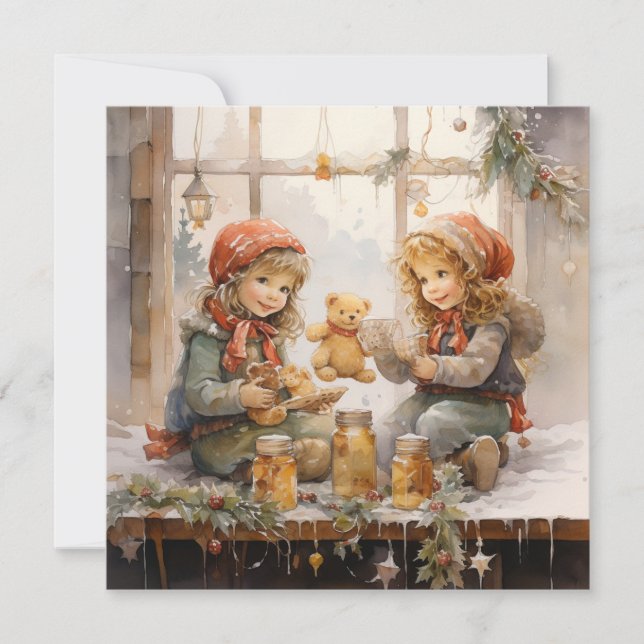 Joyous Hearts: Christmas Warmth Holiday Card (Front)