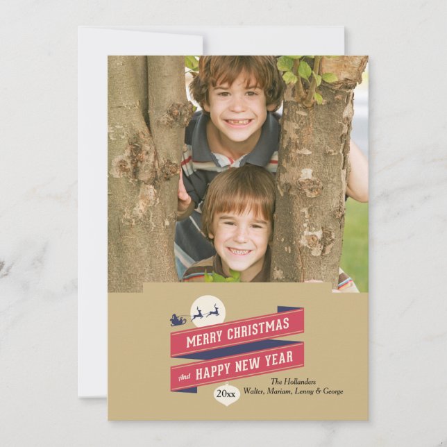Joyous Holiday Photo Card (Front)
