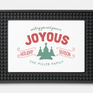 Joyous Holiday Season Fir Trees Red/Green ID580 Bar Mat