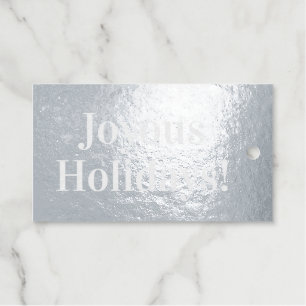 Joyous Holidays elegant Christmas silver Foil Gift Tags