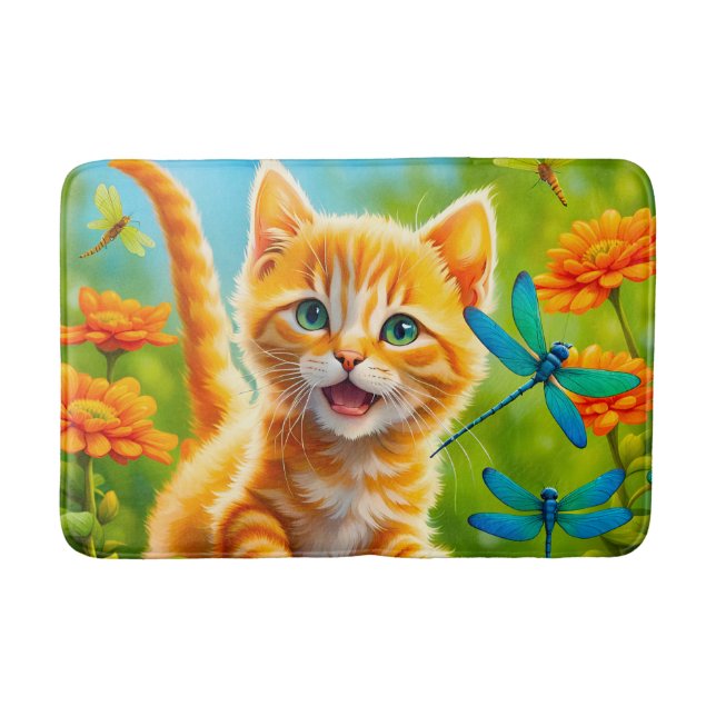 Joyous Kitten Bath Mat (Front)