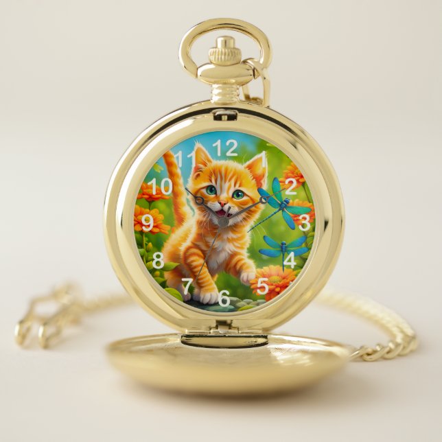 Joyous Kitten Pocket Watch (Inside)