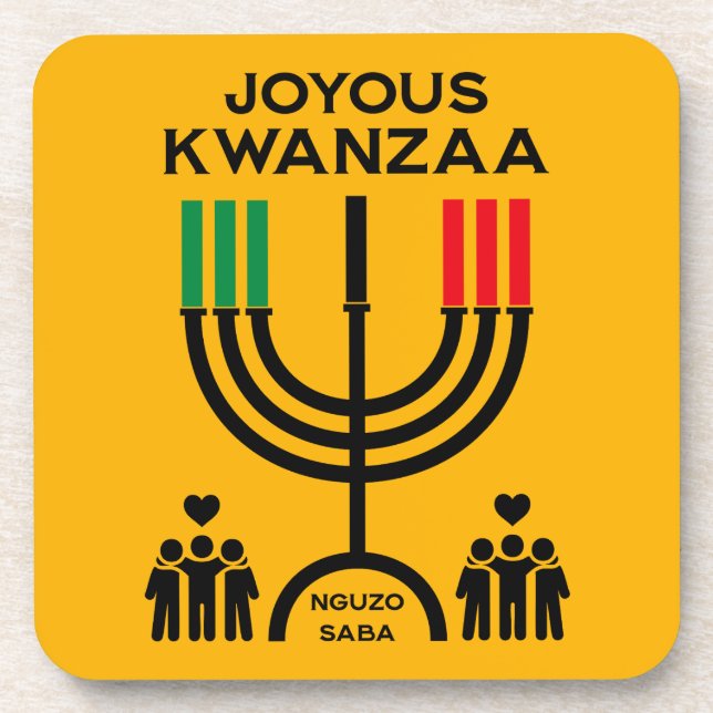 Joyous Kwanzaa Beverage Coaster (Front)