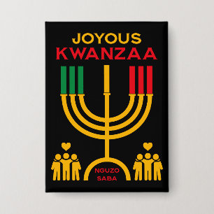 Joyous Kwanzaa Button