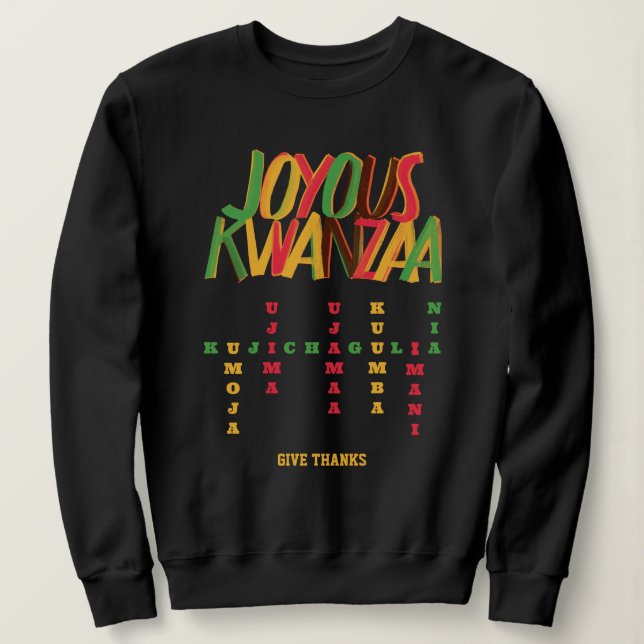Joyous KWANZAA Crossword Sweatshirt (Design Front)