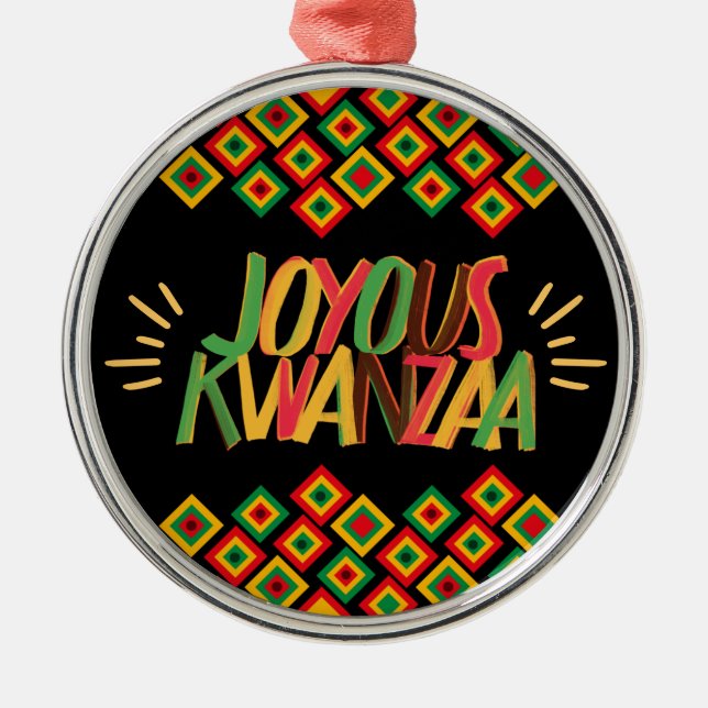 Joyous KWANZAA Metal Ornament (Front)