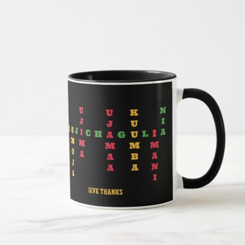 Joyous KWANZAA Principles Crossword Mug