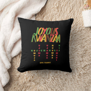 Joyous KWANZAA Principles Crossword Throw Pillow