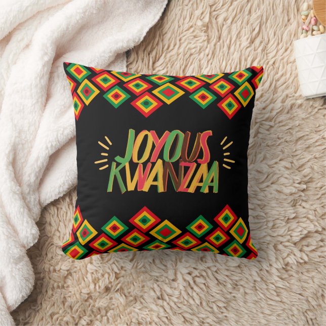 Joyous KWANZAA Throw Pillow (Blanket)