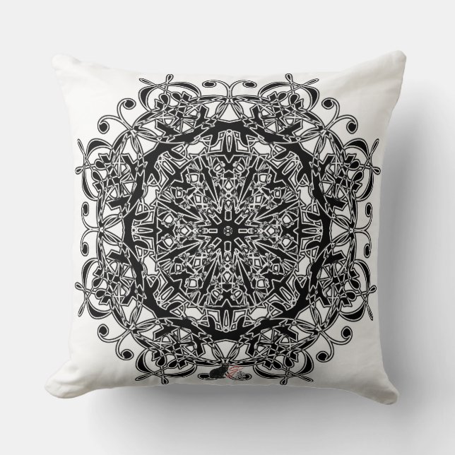 Joyous Octa Glyph Throw Pillow (Front)