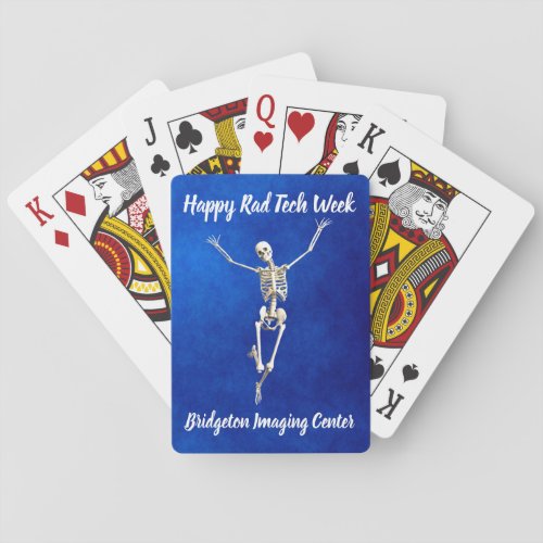 Joyous Skeleton Happy Rad Tech Week Playing Cards