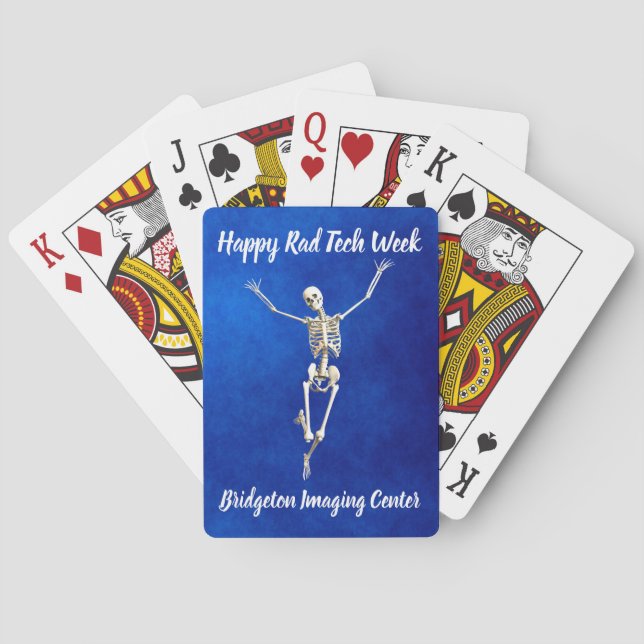 Joyous Skeleton "Happy Rad Tech Week" Poker Cards (Back)