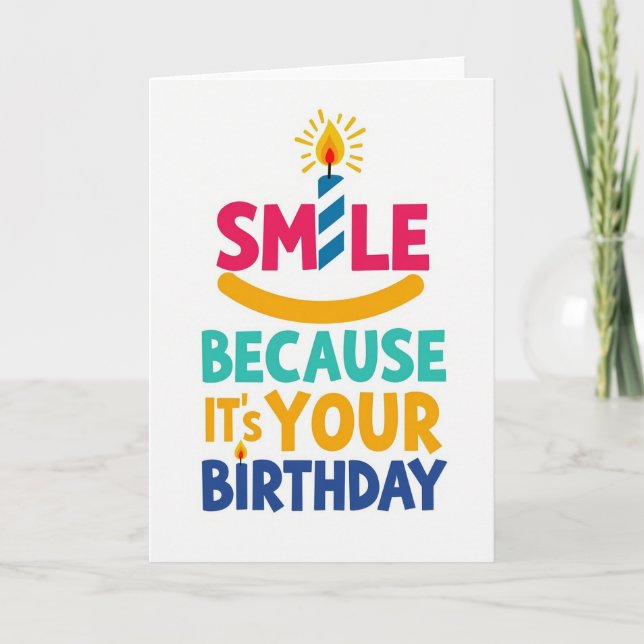 Joyous Smile Birthday Card (Front)