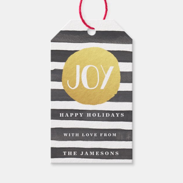 Joyous Stripes Holiday Gift Tags