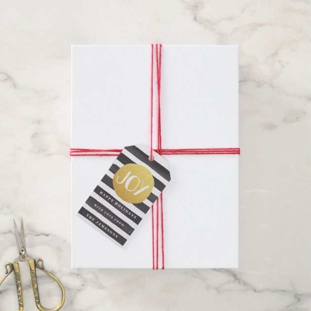 Joyous Stripes Holiday Gift Tags