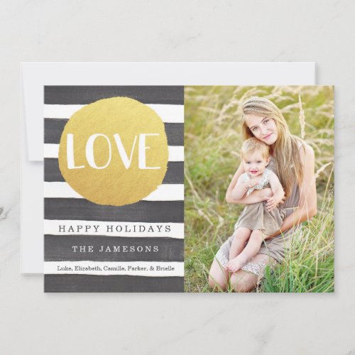 Joyous Stripes Holiday Photo Card  Love