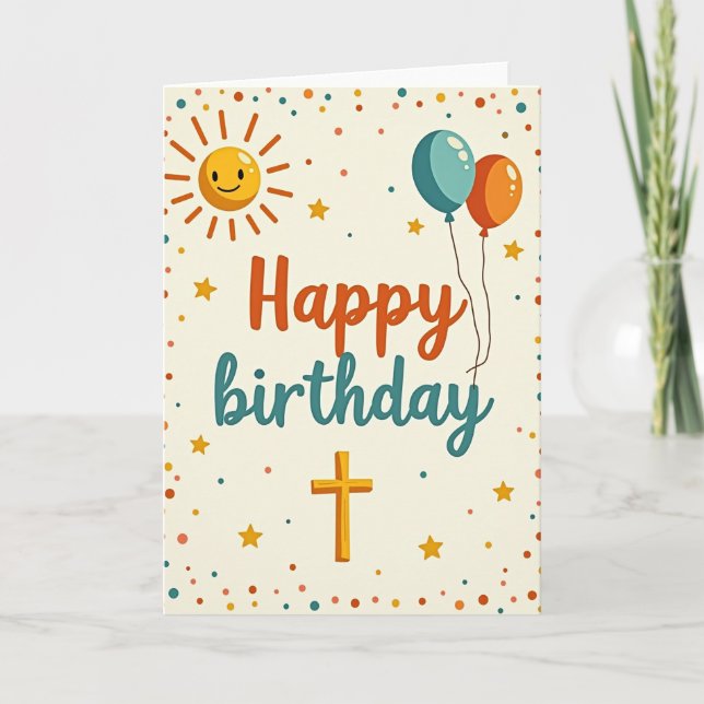 Joyous Sun Birthday Card (Front)