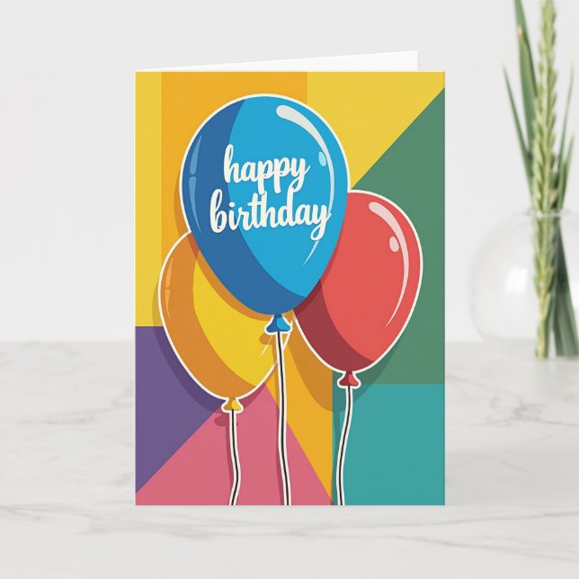 Joyous Three Balloons Card (Front)