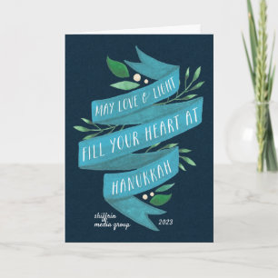 Joyous Tidings Folded Business Hanukkah Card