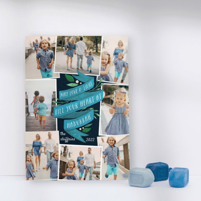 Joyous Tidings | Hanukkah Photo Collage Card (Creator Uploaded)