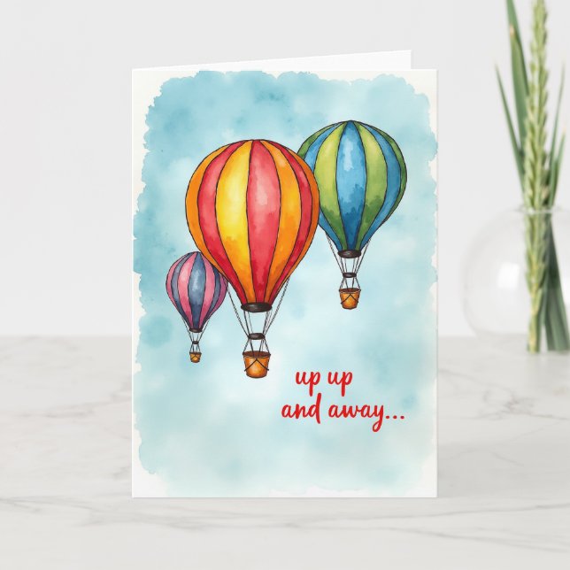 Joyous Watercolor Balloon Card (Front)