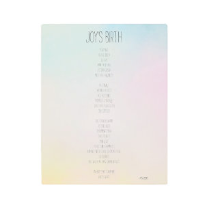 Joy's Birth Inspirational Poem Metal Print
