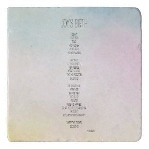 Joy's Birth Inspirational Poem Trivet