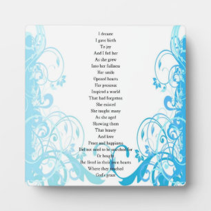 Joy's Birth Poem Plaque