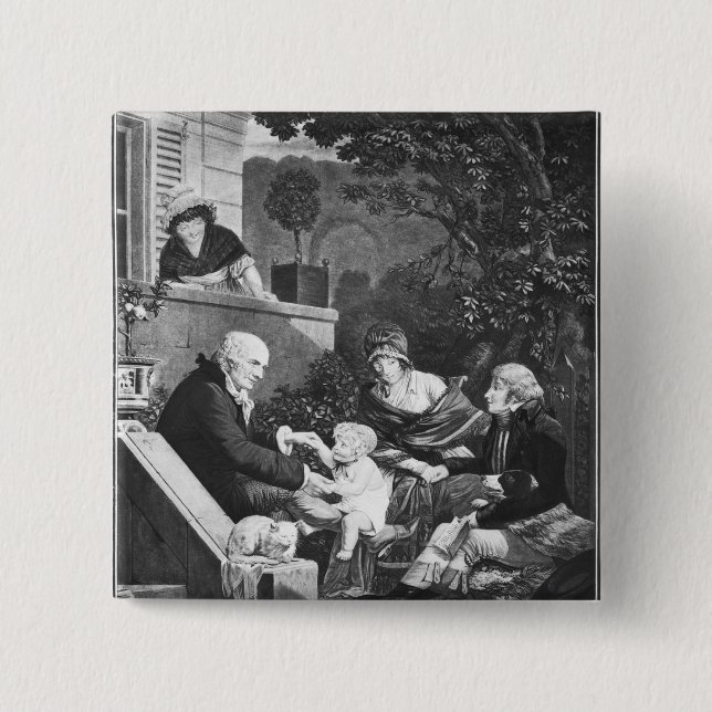 Joys of being a father, c.1797 pinback button (Front)