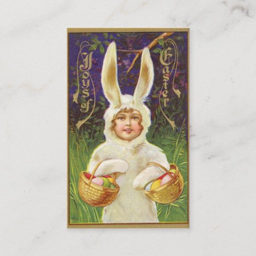 Joys of Easter Bunny Greeting Business Card