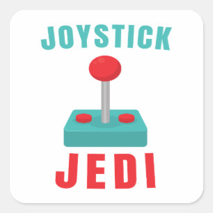 Joystick Jedi Funny Retro Gamer Dad Square Sticker