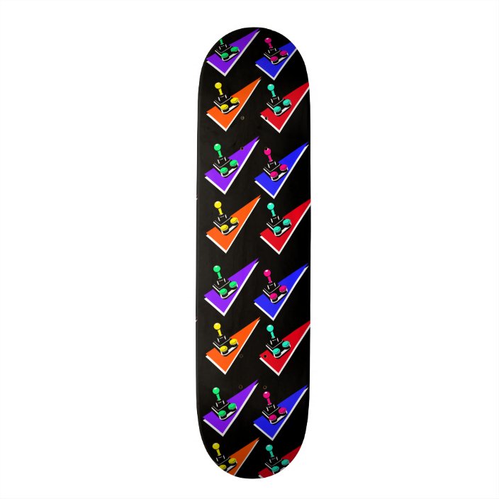 Joystick Retro Graphic 90s Colorful Vintage Skateboard Zazzle Com