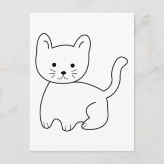jpgcat CARTOON SKETCH DRAWING KITTEN CAT PETS ANIM Postcard