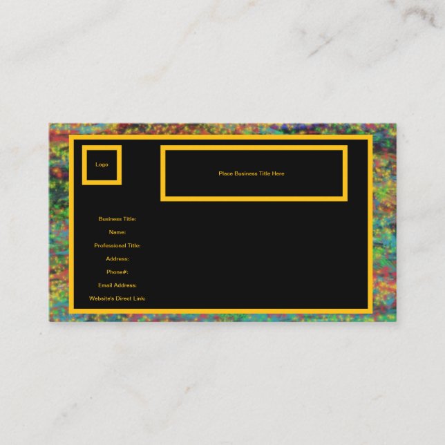 JP's Artsy Ware Specialty Business Card Template  (Front)