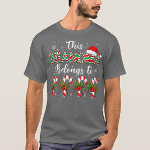 Jqql Grandma Santa Hat Christmas Merry Xmas Candy  T-Shirt