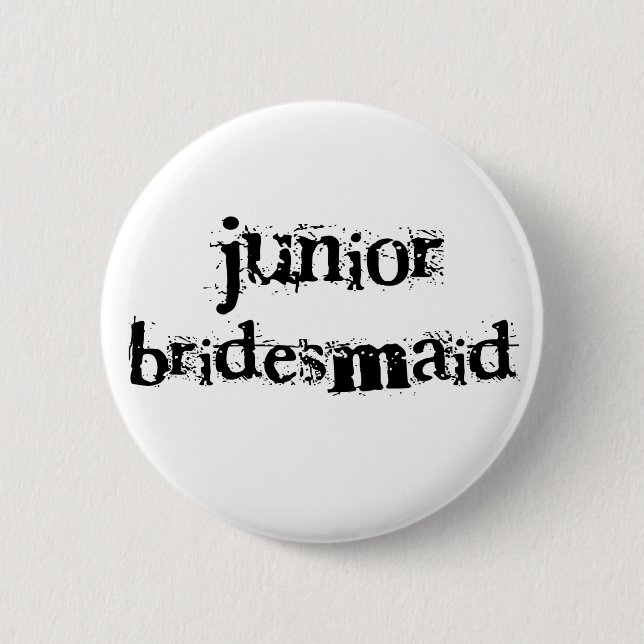 Jr. Bridesmaid Black Text Button (Front)