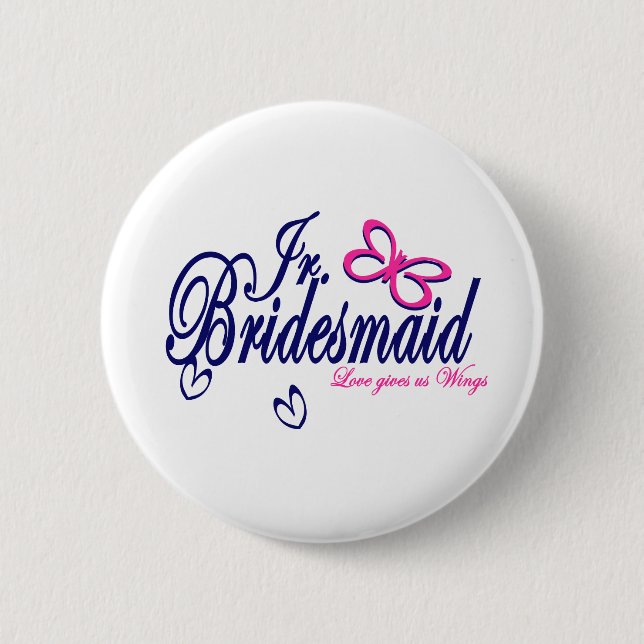 Jr. Bridesmaid/ Butterfly Theme Button (Front)