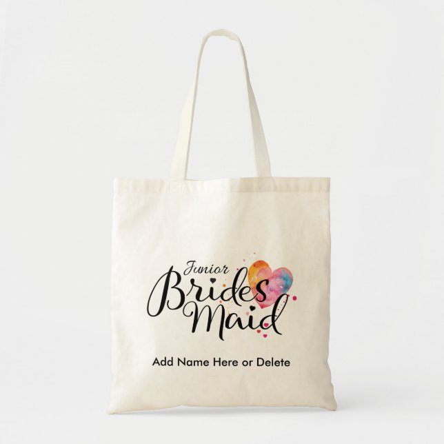 Jr Bridesmaid - Flower Girl Budget Tote Watercolor (Front)