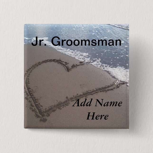 Jr Groomsman Beach Wedding Button (Front)